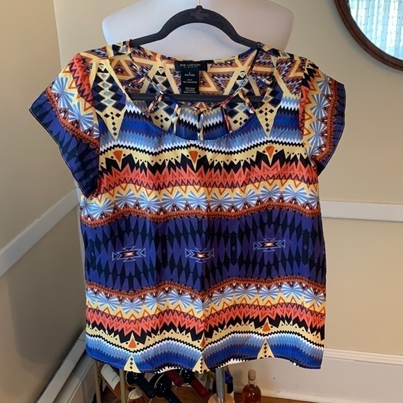 MM Couture by Miss Me Large Colorful Cut-Out Top Aztec Print In EUC - Picture 1 of 5